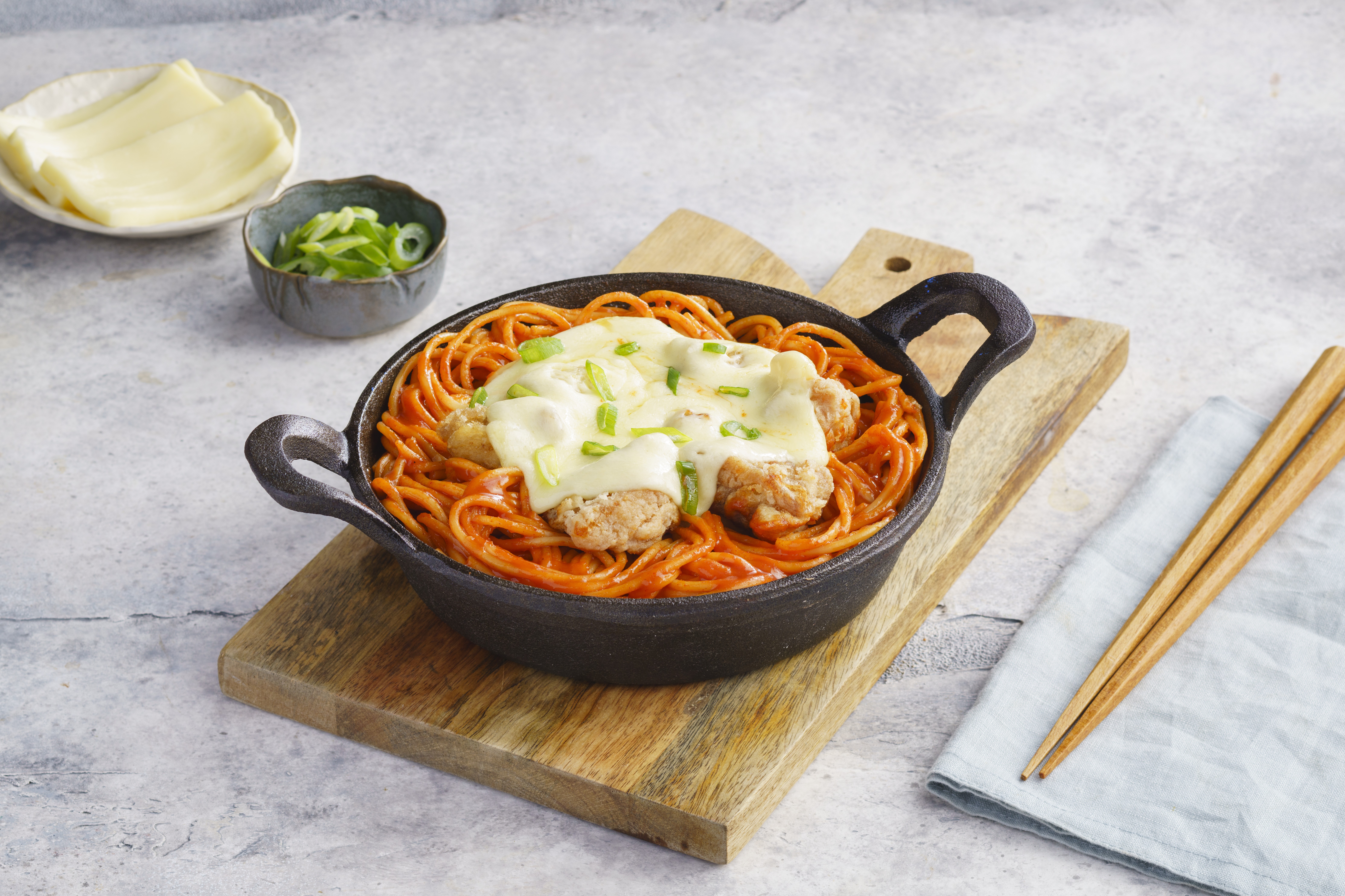 Cheese Buldak Fire Chicken Spaghetti