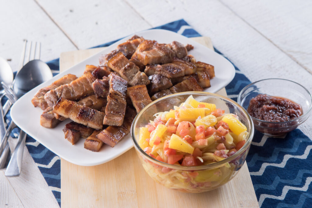 Sinugba na Liempo with Ensaladang Pinya