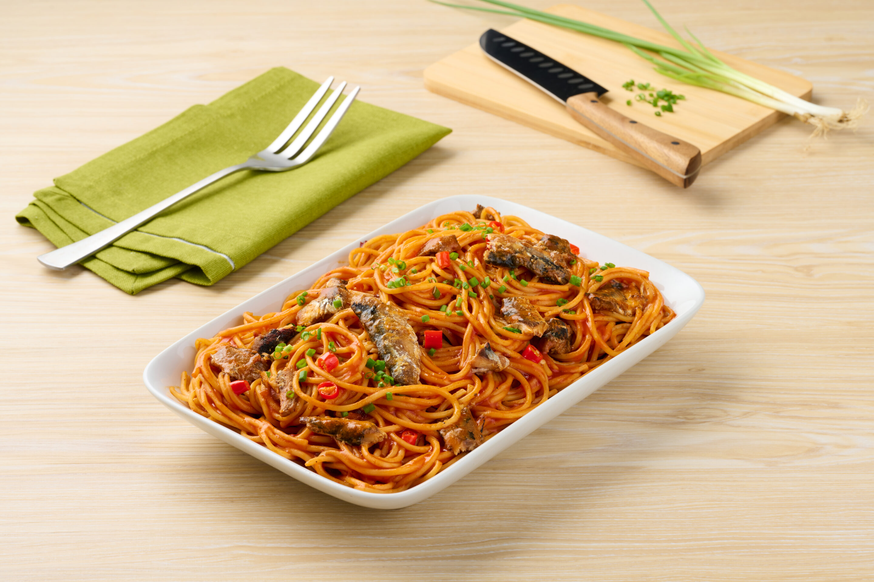 Spicy Sardine Spaghetti