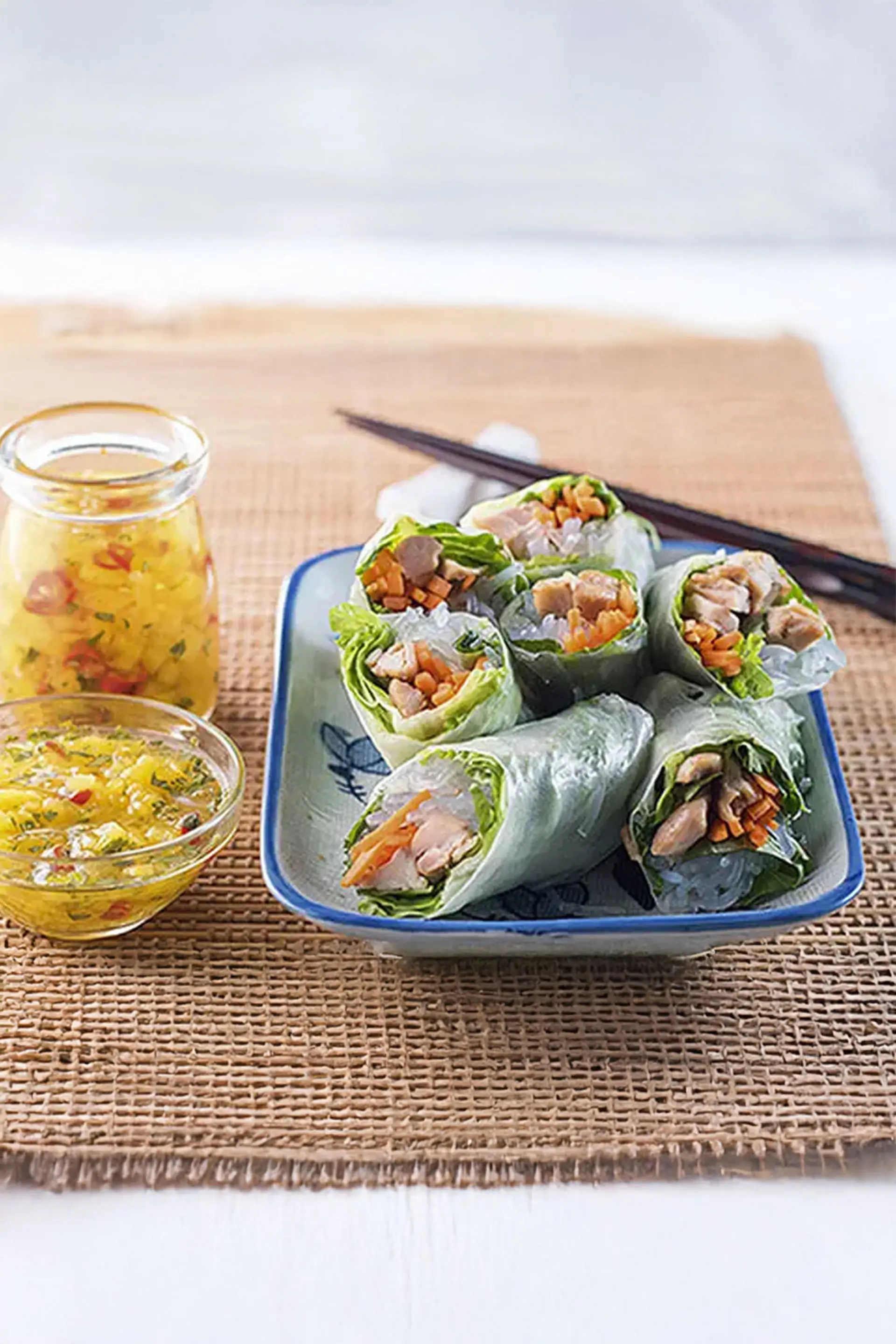 Vietnamese Grilled Chicken Spring Rolls