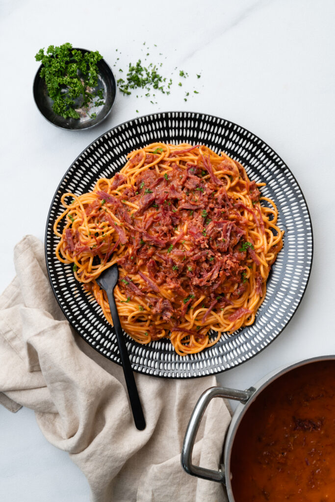 Cheesy Corned Beef Pasta